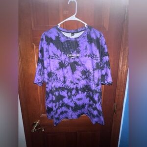 SHEIN Purple and Black Tie-Dye Tee